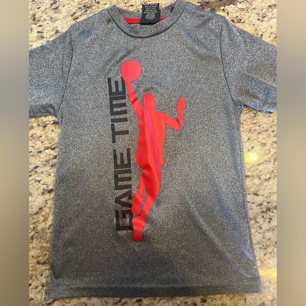 Game Time Kids Gray and Red Tee